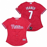 Women Phillies 7 Maikel Franco Red Cool Base Jersey,baseball caps,new era cap wholesale,wholesale hats